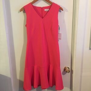 Calvin Klein Hot Pink Sleeveless Midi Dress